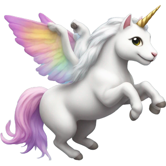 Cat flying on unicorn emoji