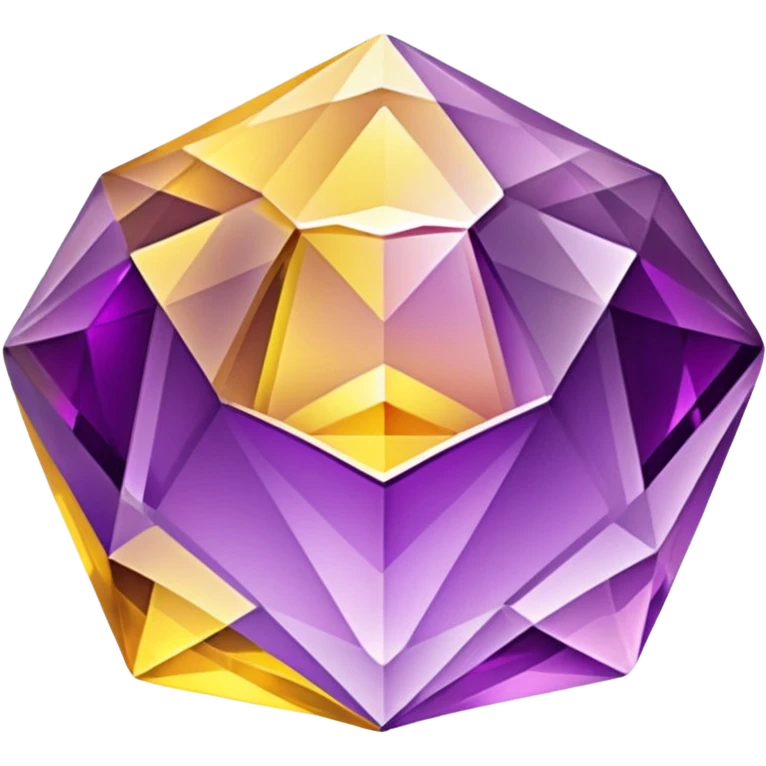 chatoyant gemstone crystal layered colors purple and yellow 3d png background emoji
