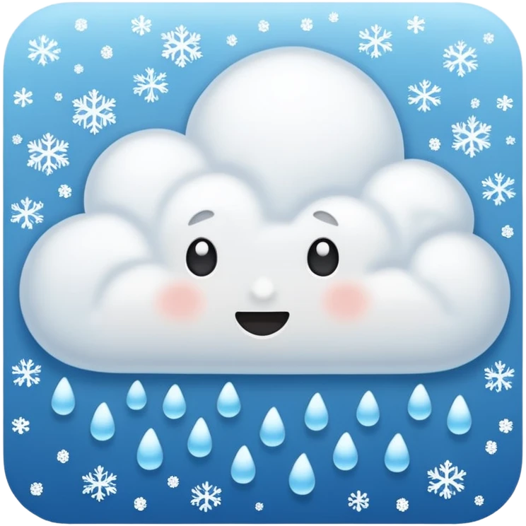 a simpel and real cloud that is snowing  emoji
