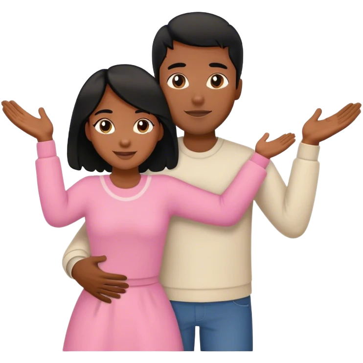 Open arms ready to hug his girlfriend black guy with black hair emoji