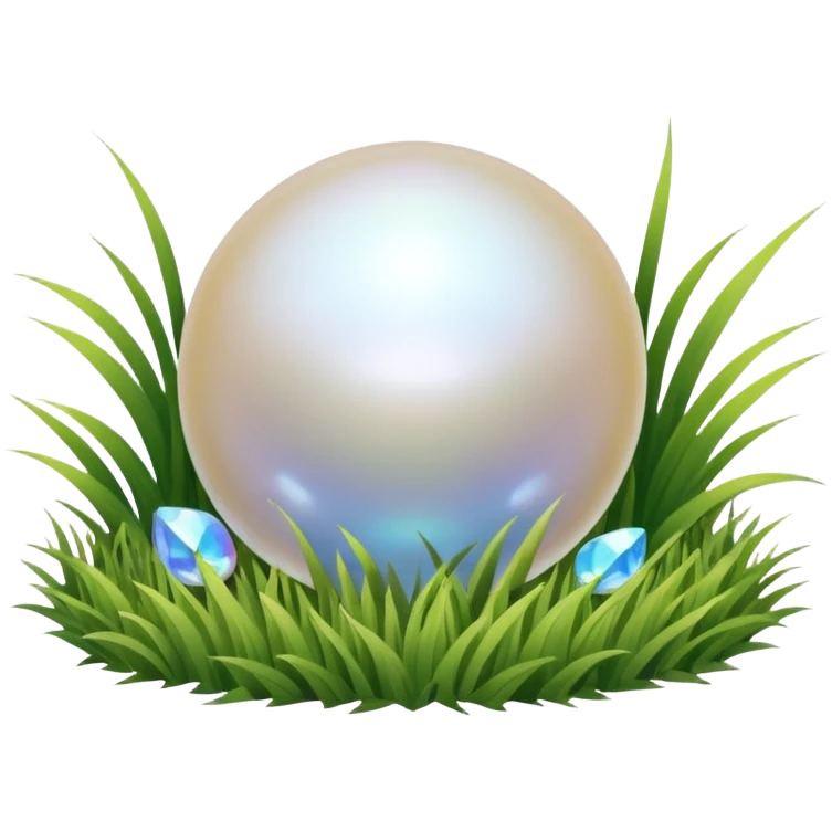 A Pearl in a Field with a blue gold gradient background color emoji