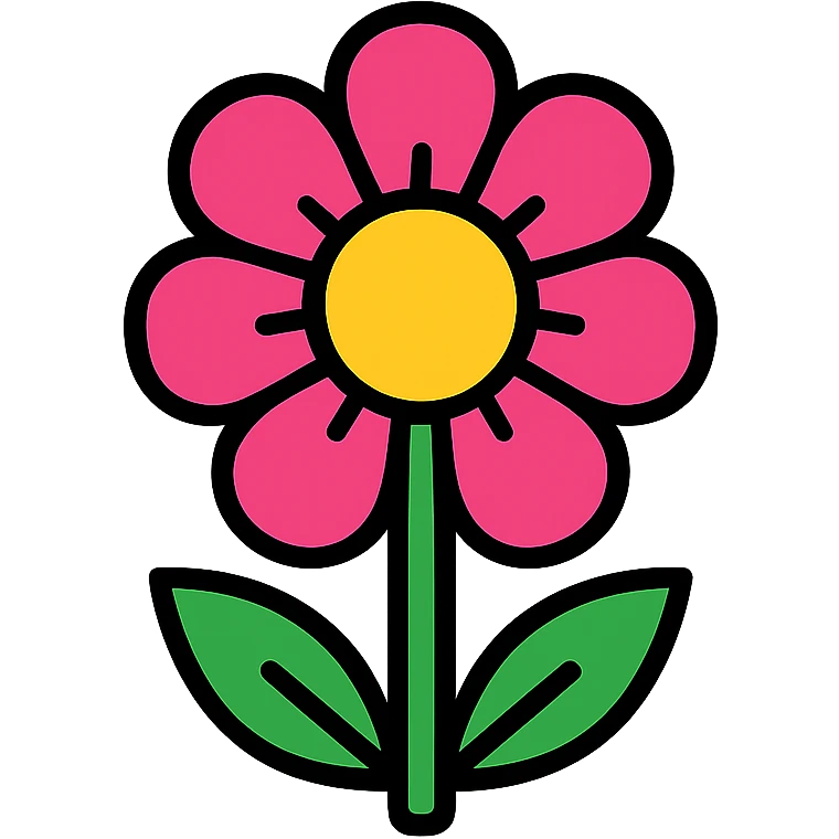 a flower emoji in color outline style emoji