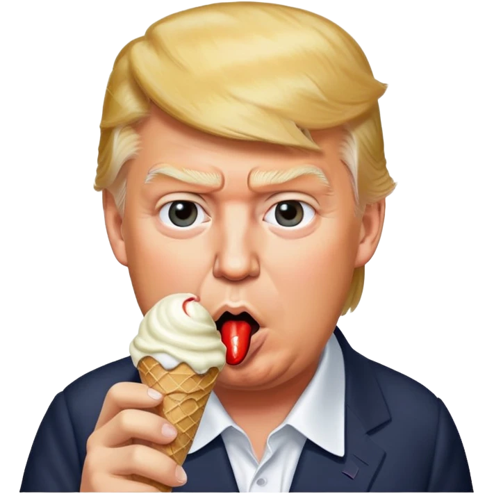 Donald trump eating an ice cream  emoji