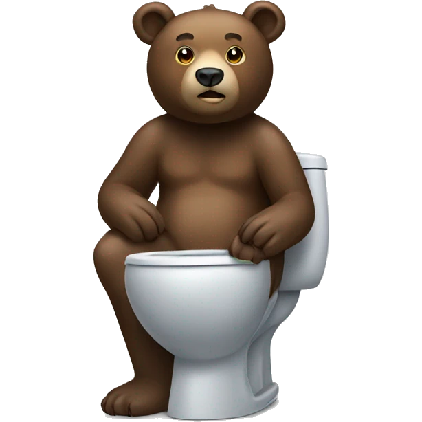 Bear sitting on a toilet emoji