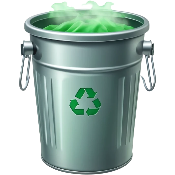 trashcan with green mist inside emoji