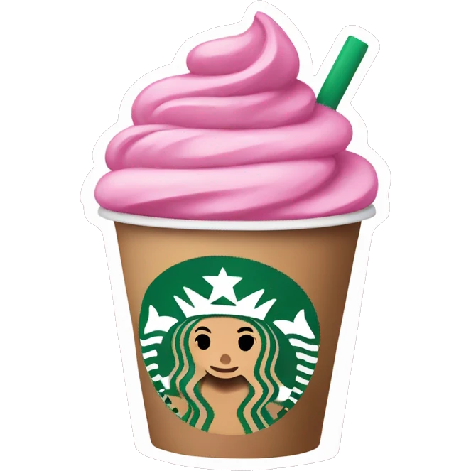 Pink Starbucks emoji
