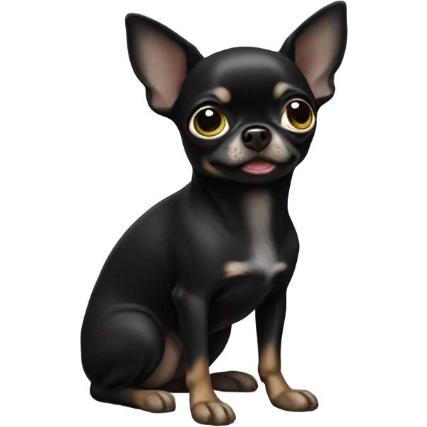 Black Chihuahua pooping emoji