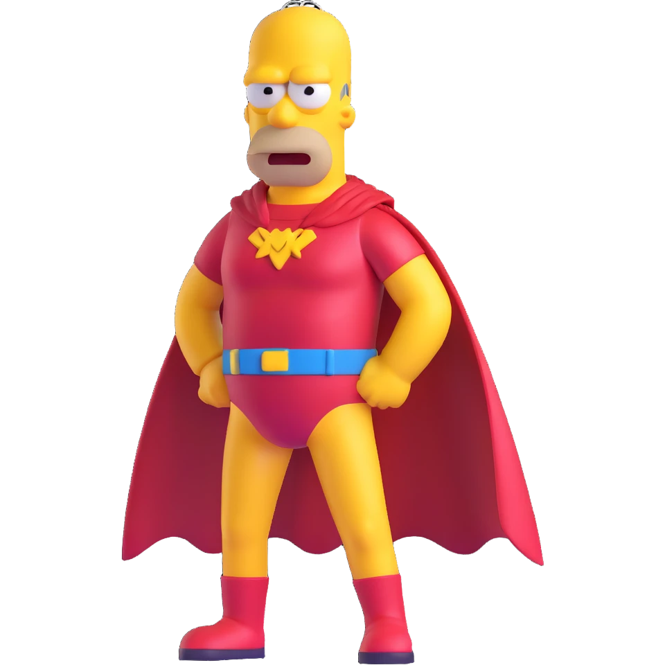 Homer Simpson dressed as a superhero emoji