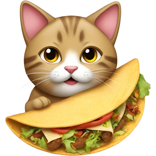 Cat eating taco emoji