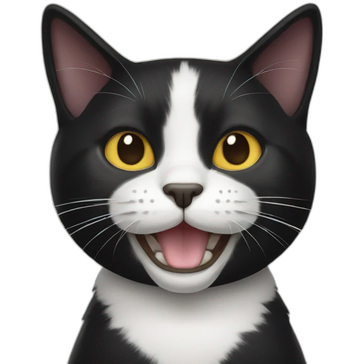tuxedo cat happy emoji