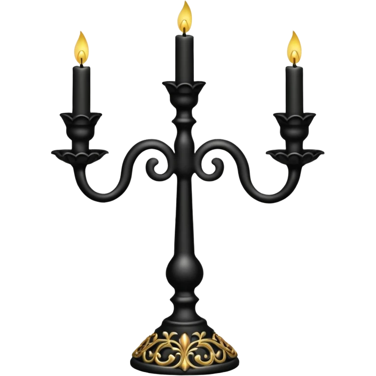 Black Gothic Candelabra with Holly  emoji