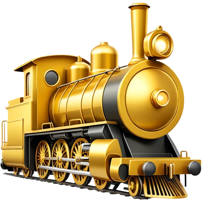 Golden locomotive emoji