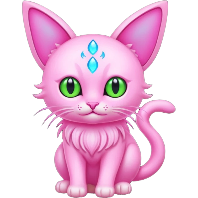 Pink Bioluminescent Stupid Faerie-feline-god emoji