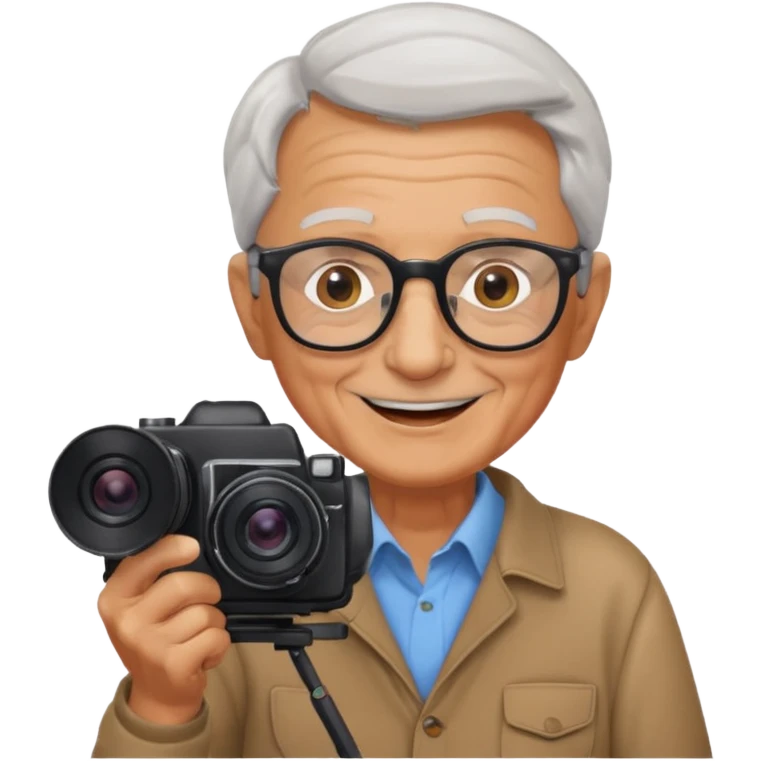 cameraman hold a camera, elderly emoji