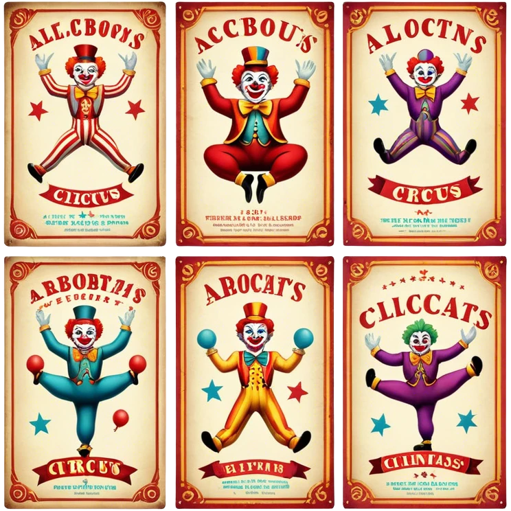 Vintage circus flyers emoji