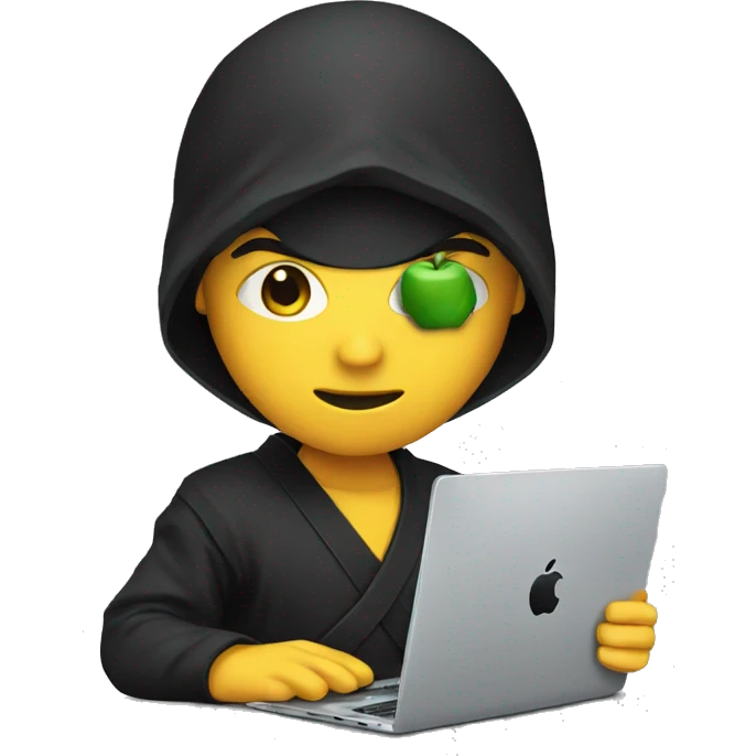 Ninja with apple laptop emoji