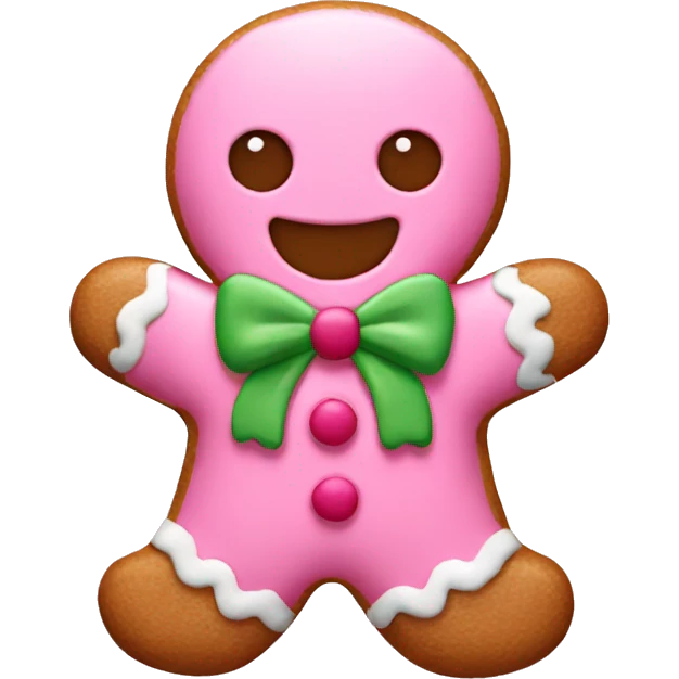 Pink gingerbread man emoji
