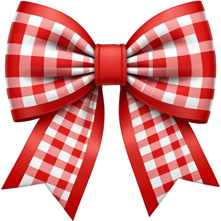 red and white plaid bow emoji