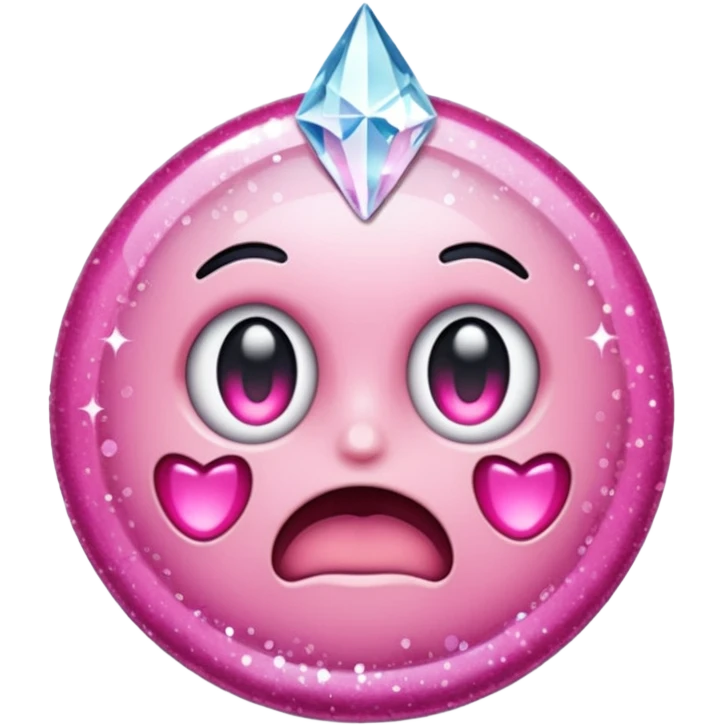 glitter cristal rosa shock emoji