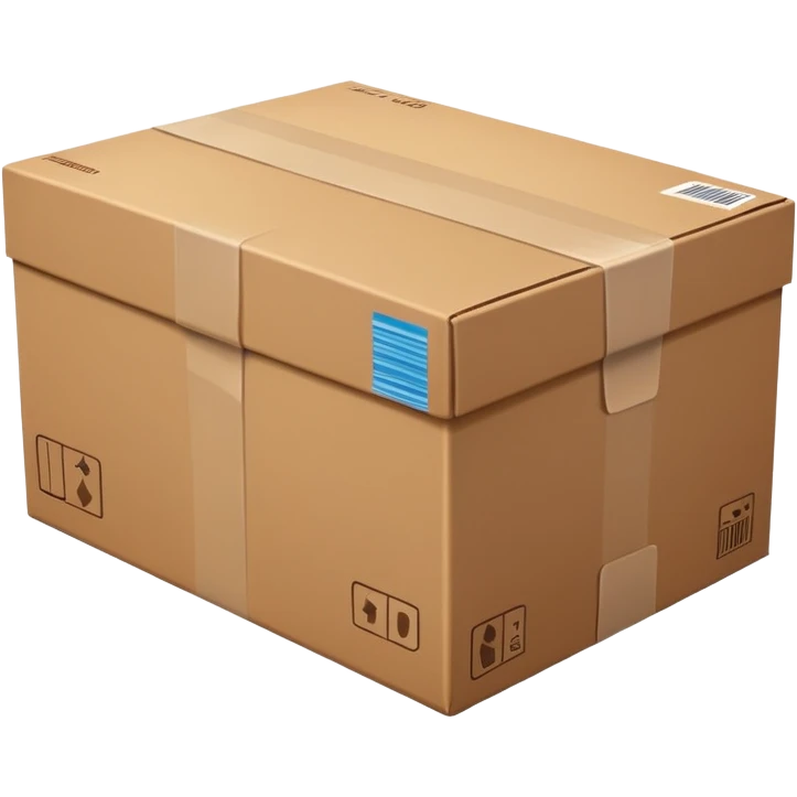 simple package or parcel, closed cardboard box, representing a normal package emoji