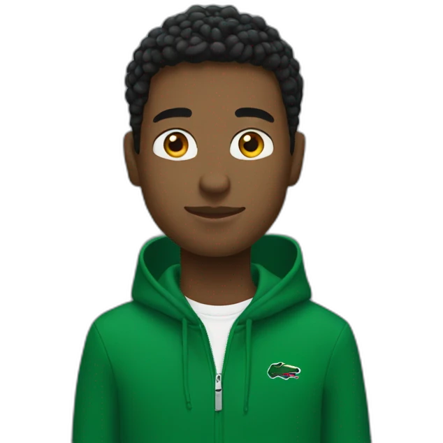 Black guy using lacoste hoodie emoji