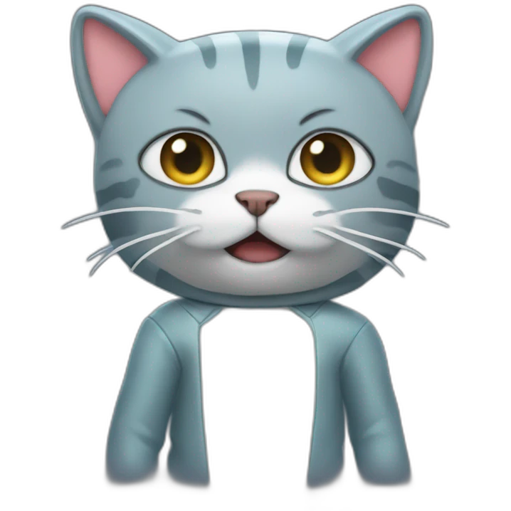 Cat with a shark suit emoji