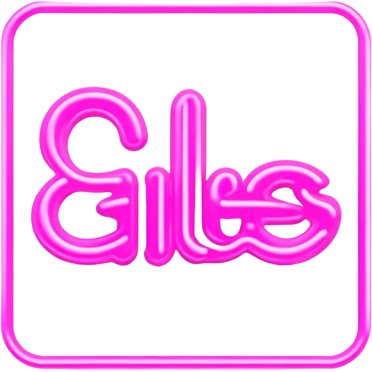 Pink neon sign with the word Giles emoji