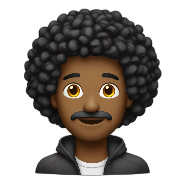 Hombre pelo negro largo emoji