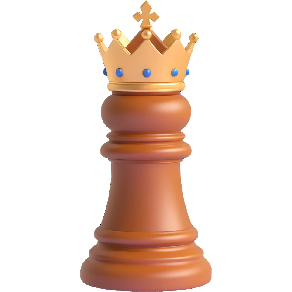 chess bishop, 3D, brown, elegant, high-gloss emoji