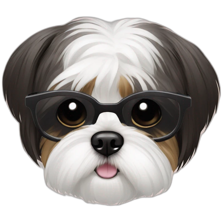 Shih Tzu con lentes negros emoji