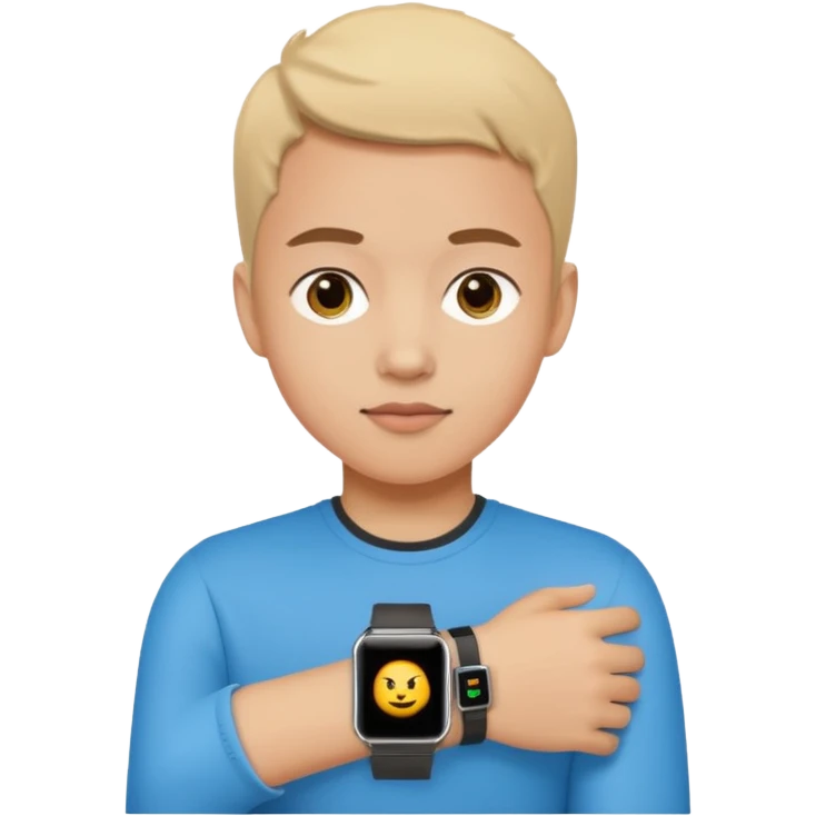 Young person wearing a smartwatch emoji
