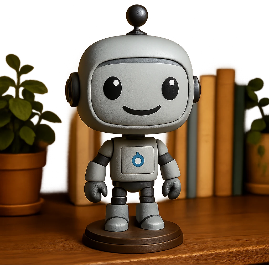 friendly bobblehead style robot emoji