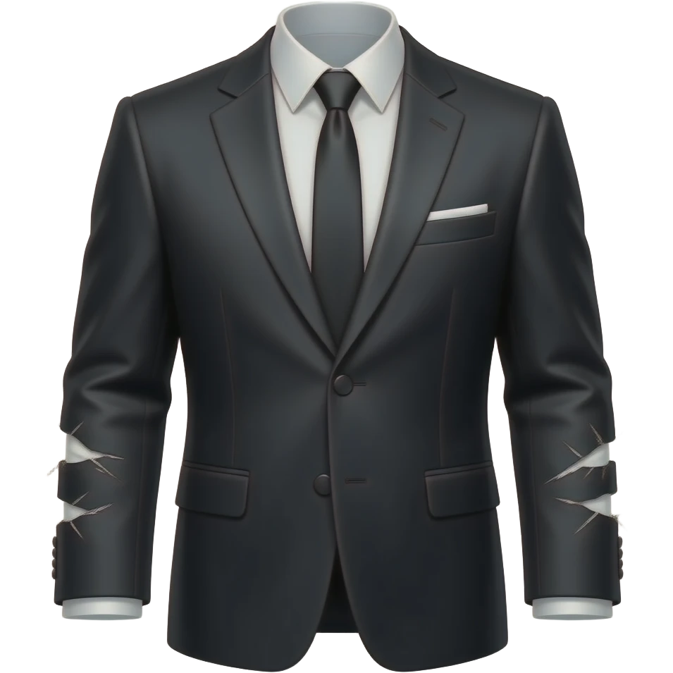 ripped black suit emoji