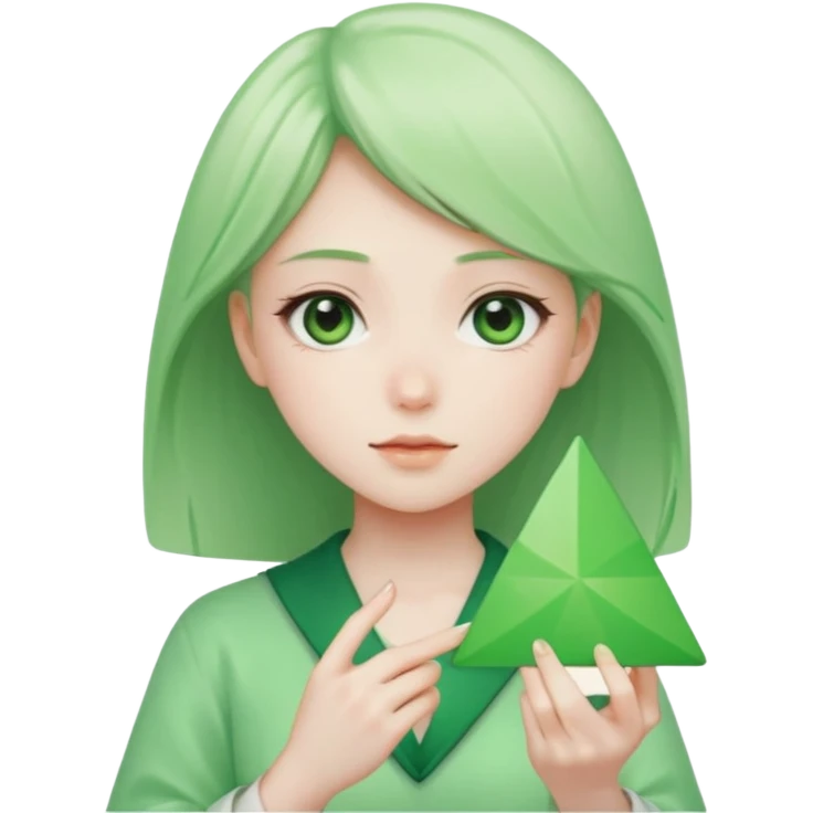 anime girl holding green triangle emoji