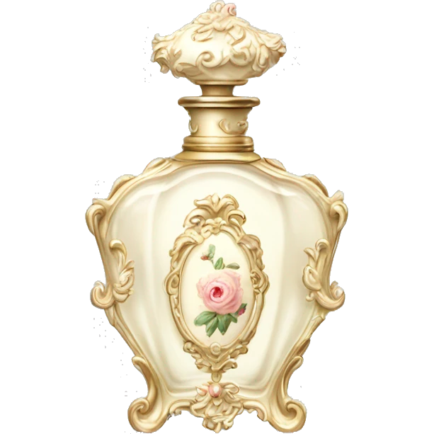 Vintage rococo perfume pale white emoji