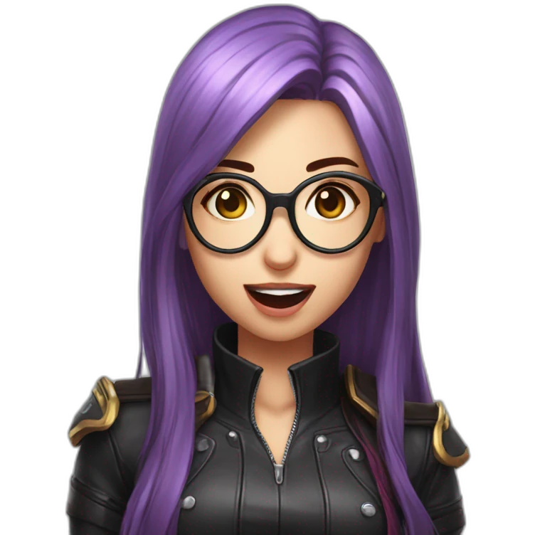 Katarina show tongue glasses sfw emoji