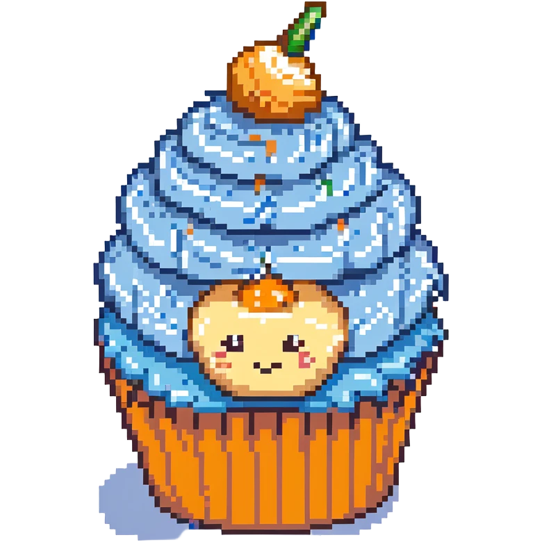 cupcake with blue icing emoji