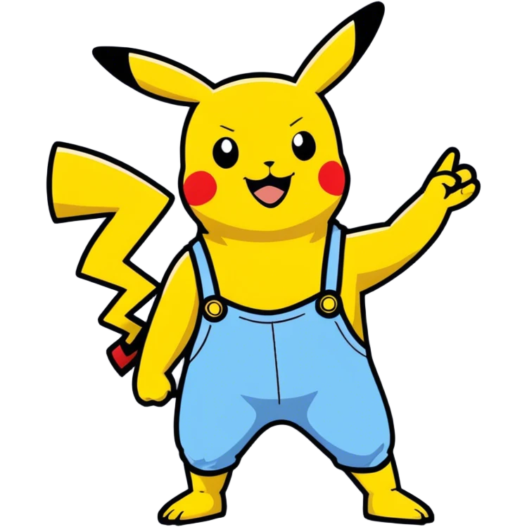 Hot handsomeb muscular 6ft tall smiling happy fun clothes free Ash Ketchum giving clothes free Pikachu a high five emoji