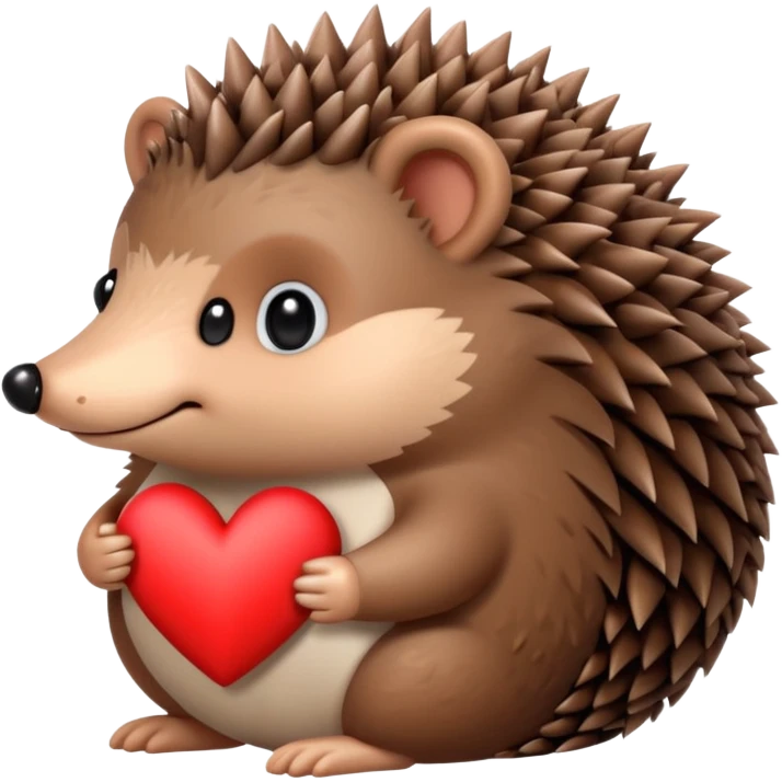 Hedgehog with love emoji