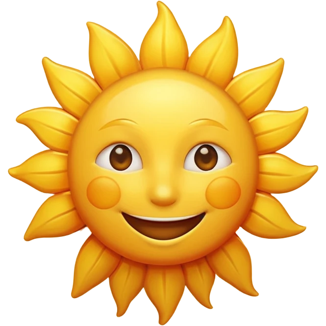 smiling sun emoji, simple and cheerful emoji