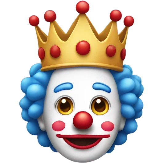 Clown emoji with a crown on emoji