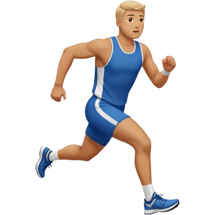 tall, stocky man running in a track meet emoji