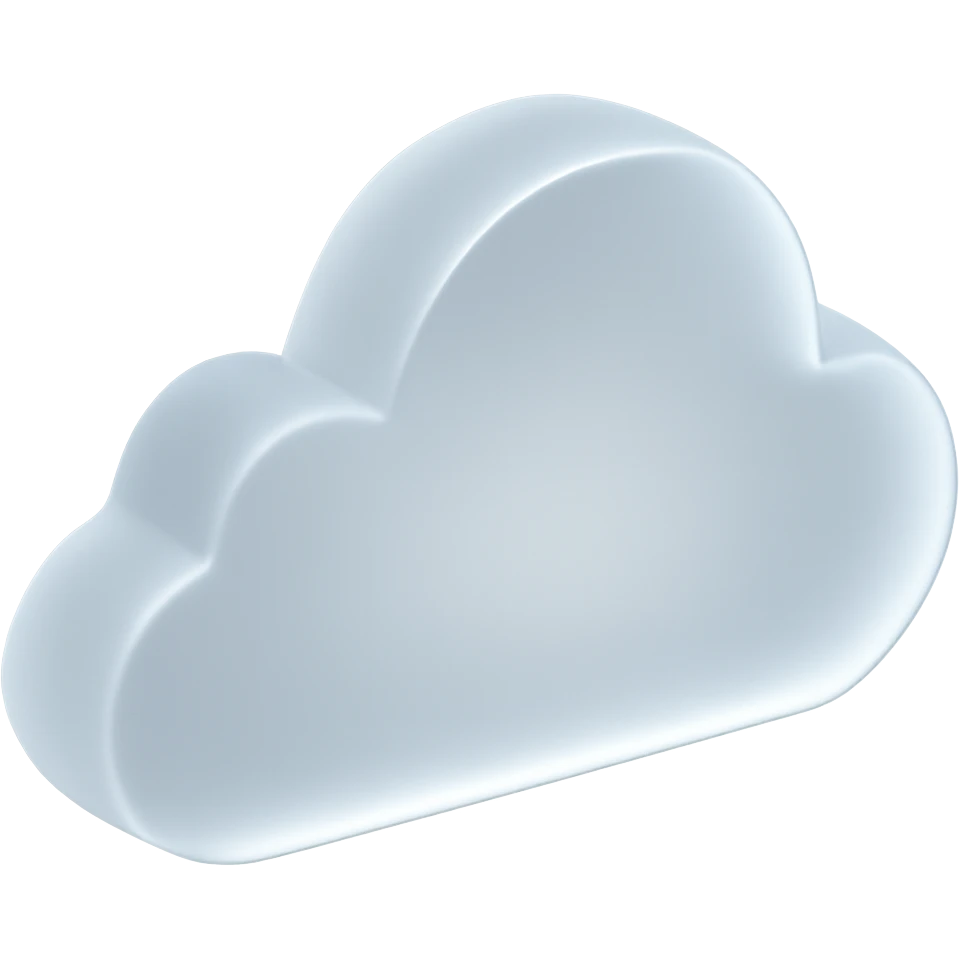 Make the cloud more transparent in matte glass style, with no background. emoji
