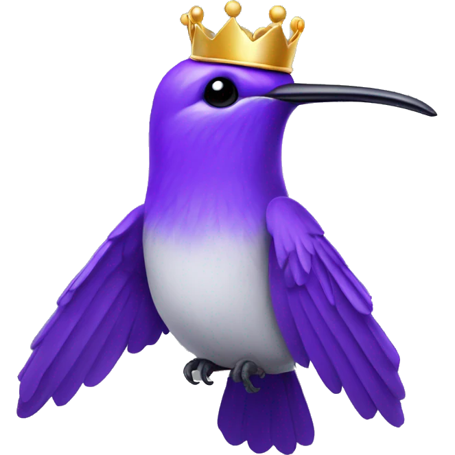 Purple colibri with crown emoji