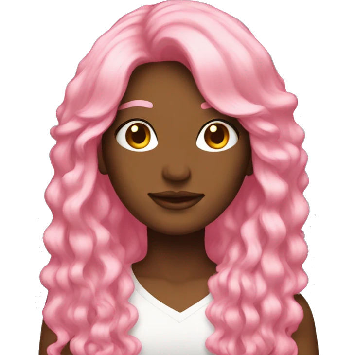 pink and gold long wig emoji
