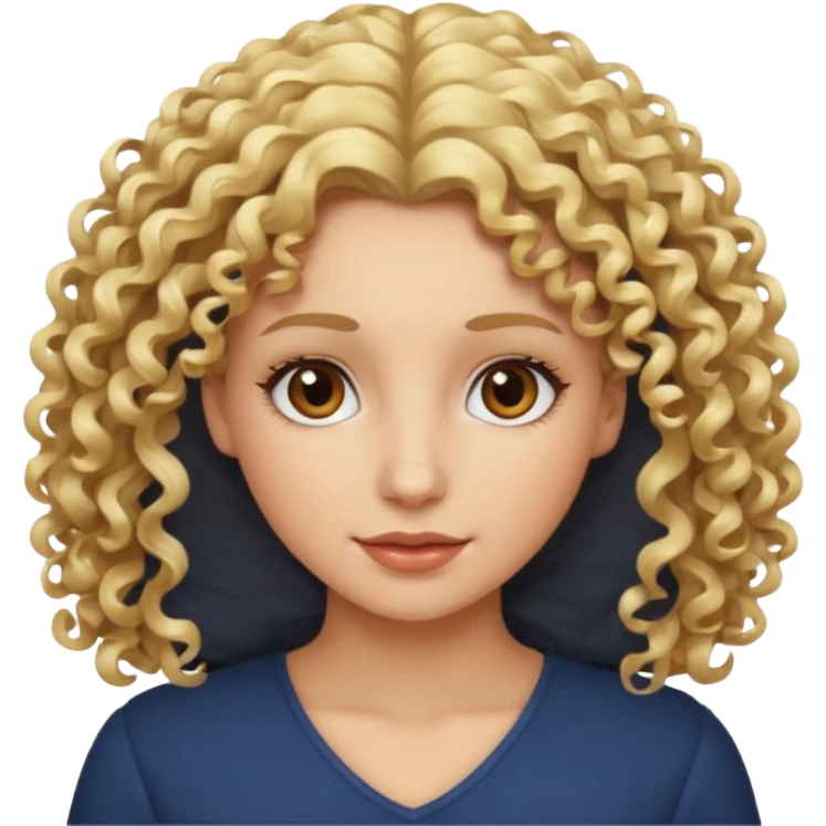 Femme frisée yeux marron blonde emoji