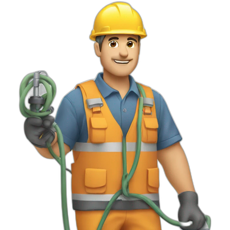 man working with pipe and cables emoji