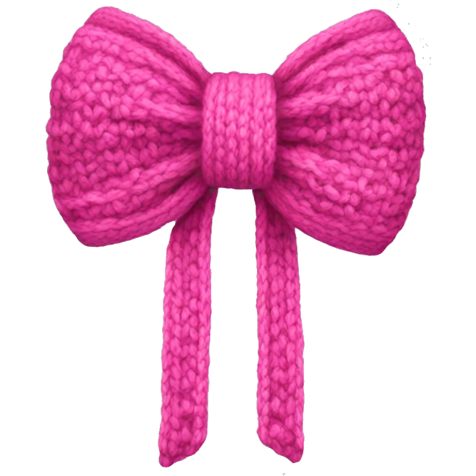 Pink Knitted bow  emoji