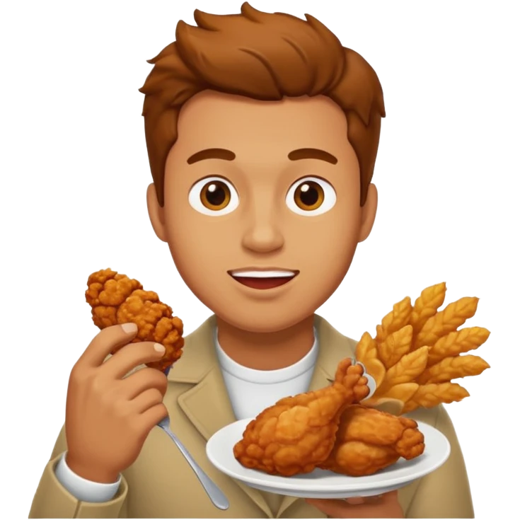man eating chicken emoji