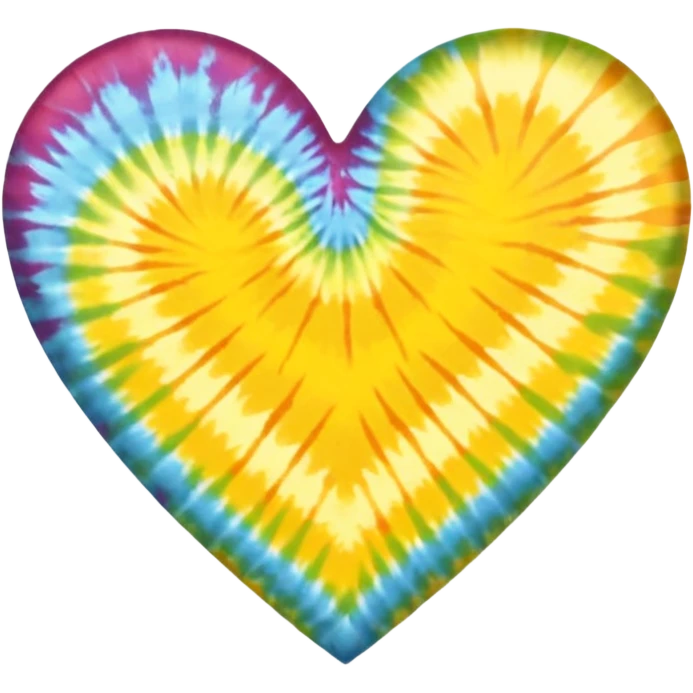yellow heart with a tie-dye pattern emoji